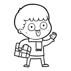 Obraz premium cartoon man staring