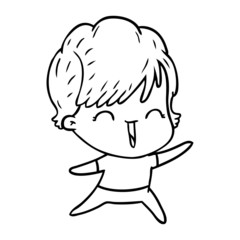 cartoon laughing woman