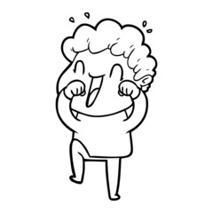 cartoon happy man