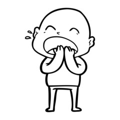 cartoon shouting bald man