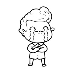 cartoon man crying