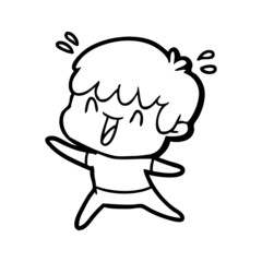 cartoon laughing boy
