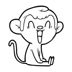 cartoon laughing monkey