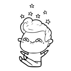 cartoon excited man
