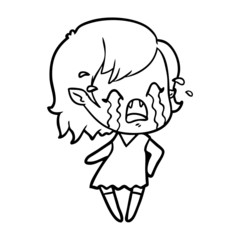 cartoon crying vampire girl