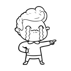 cartoon man crying