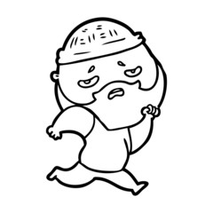 cartoon worried man with beard