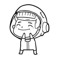 happy cartoon astronaut
