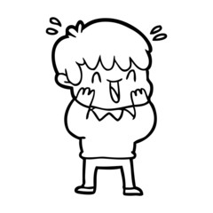 cartoon laughing boy