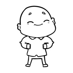cartoon happy bald man