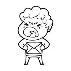 Fototapeta premium cartoon furious man