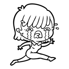 cartoon girl crying