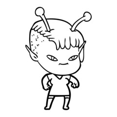 cute cartoon alien girl