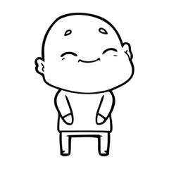 Obraz premium happy cartoon bald man