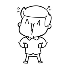 Obraz premium cartoon excited man