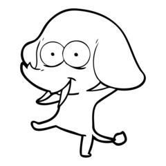 happy cartoon elephant