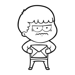 cartoon annoyed man