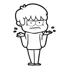 Obraz premium annoyed cartoon boy