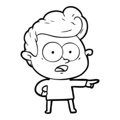 cartoon staring man