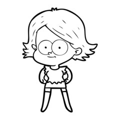 happy cartoon girl