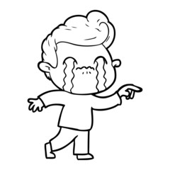 cartoon man crying