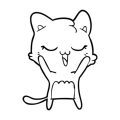 happy cartoon cat