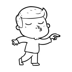 cartoon model guy pouting