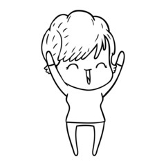 cartoon laughing woman