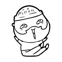 cartoon happy bearded man