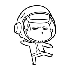 cartoon stressed astronaut