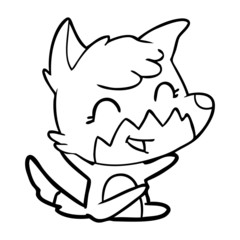 happy cartoon fox