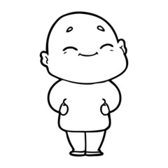 Obraz premium cartoon happy bald man