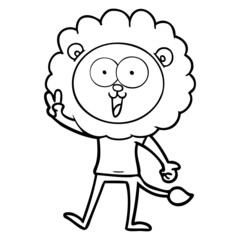 happy cartoon lion