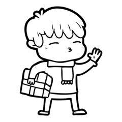cartoon curious boy