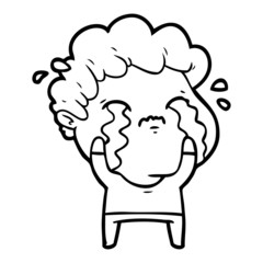 cartoon man crying