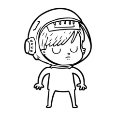 cartoon astronaut woman