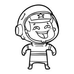 cartoon laughing astronaut