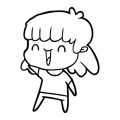cartoon happy girl