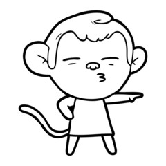 cartoon suspicious monkey