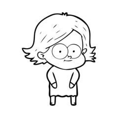happy cartoon girl