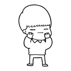 cartoon smug boy