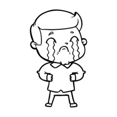 cartoon man crying