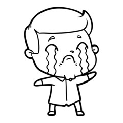 cartoon man crying
