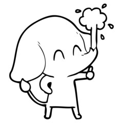 cute cartoon elephant spouting water