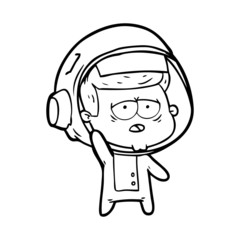Obraz na płótnie Canvas cartoon tired astronaut