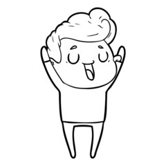 happy cartoon man