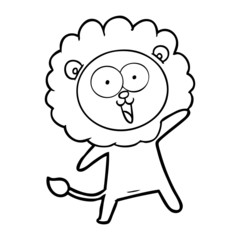 happy cartoon lion