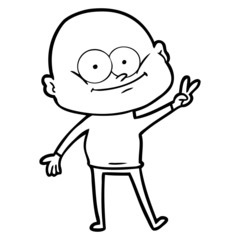 cartoon bald man staring