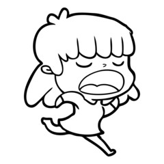 cartoon woman talking loudly