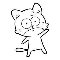 cartoon nervous cat